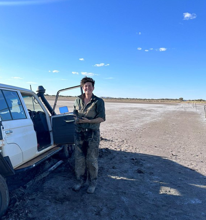 Sandra mid recovery of a Ute that she bogged in a salt lake. Mike 
