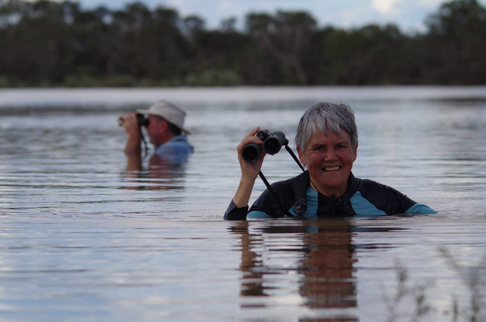 Judith Counting Grebes At Susie's Lake. C Johnston